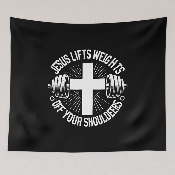 Item preview, Jesus Lifts Weights Off Your Shoulders Gym Weightlifting designed and sold by JuanitaJulia.