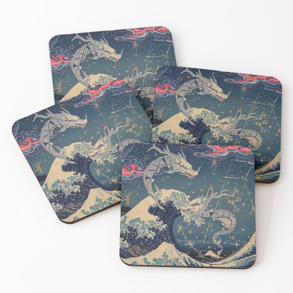Item preview, Celestial Dragon & Constellation Ukiyo-e Print – Night Sky Fantasy Art designed and sold by Vandy Fullam.