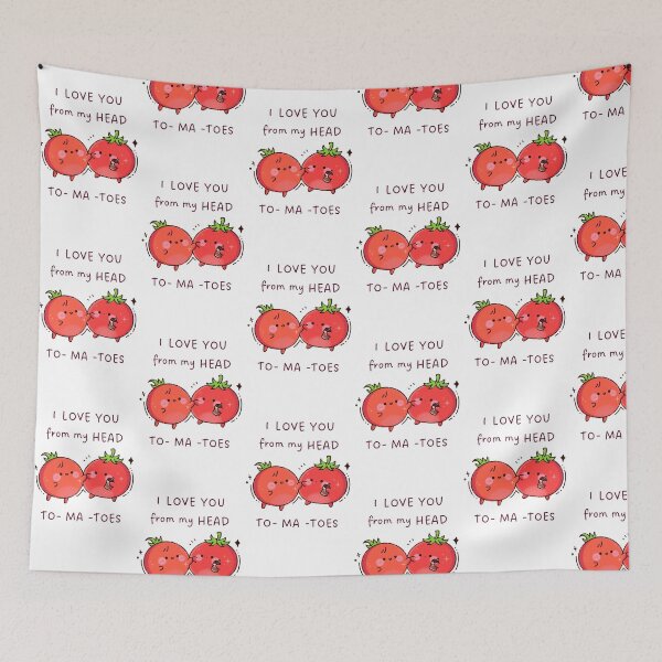 Item preview, I Love You From My Head To-Ma Toes Cute Christmas Tomato Pun Love Design Christmas Party Greeting Happy New Year Christmas Design Cute Illustration Animal festive designed and sold by HELL0WBELLO.