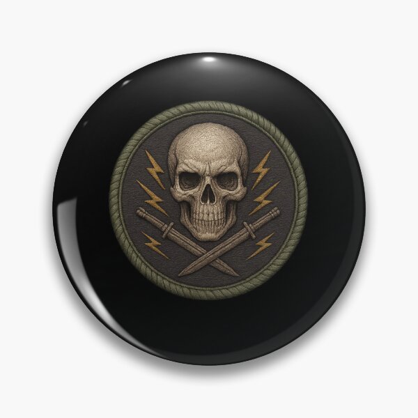 Item preview, Round skull patch with swords and bolts designed and sold by LaNadaYFundante.