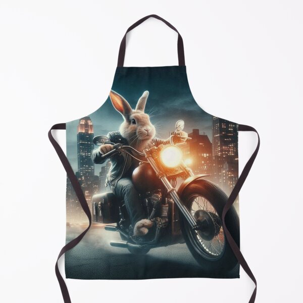 Item preview, a rabbit riding a motorcycle in the city at night designed and sold by Dogandesighn.