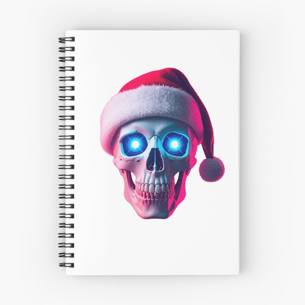 Item preview, Robotic Christmas skull with blue eyes designed and sold by Super-tshirtco.