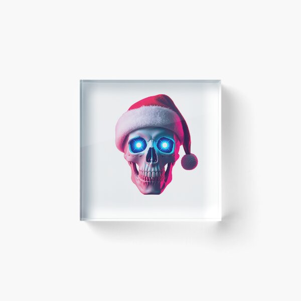 Item preview, Robotic Christmas skull with blue eyes designed and sold by Super-tshirtco.