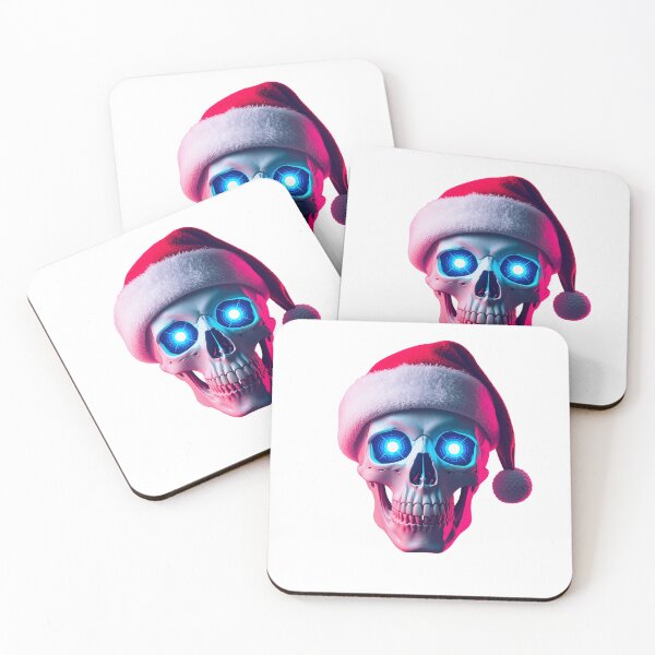 Item preview, Robotic Christmas skull with blue eyes designed and sold by Super-tshirtco.