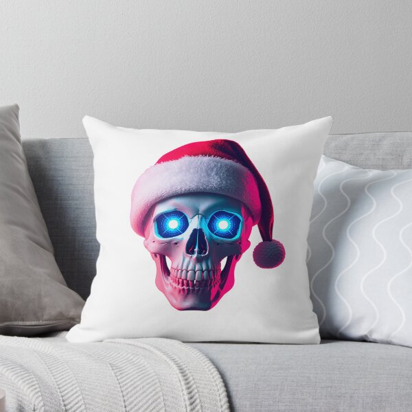 Item preview, Robotic Christmas skull with blue eyes designed and sold by Super-tshirtco.