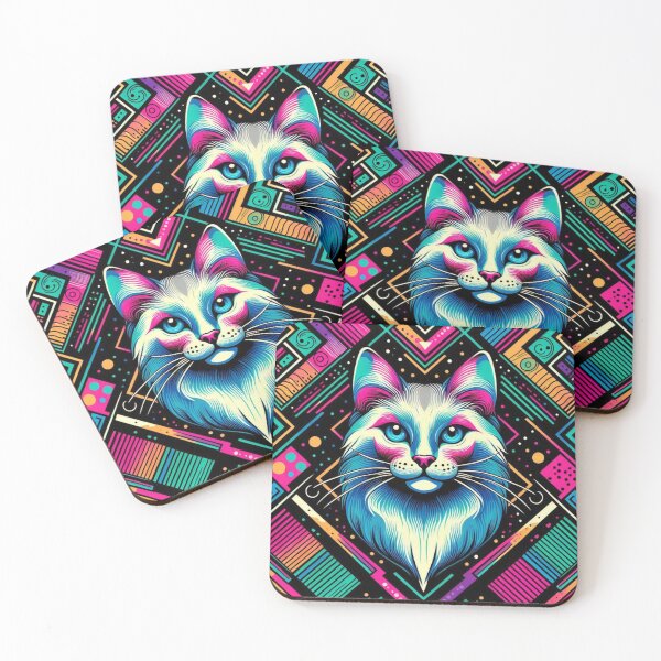 Item preview, Geometric decorative colorful cat  designed and sold by Dogandesighn.