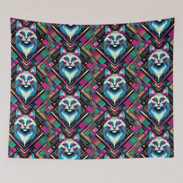 Item preview, Geometric decorative colorful cat  designed and sold by Dogandesighn.