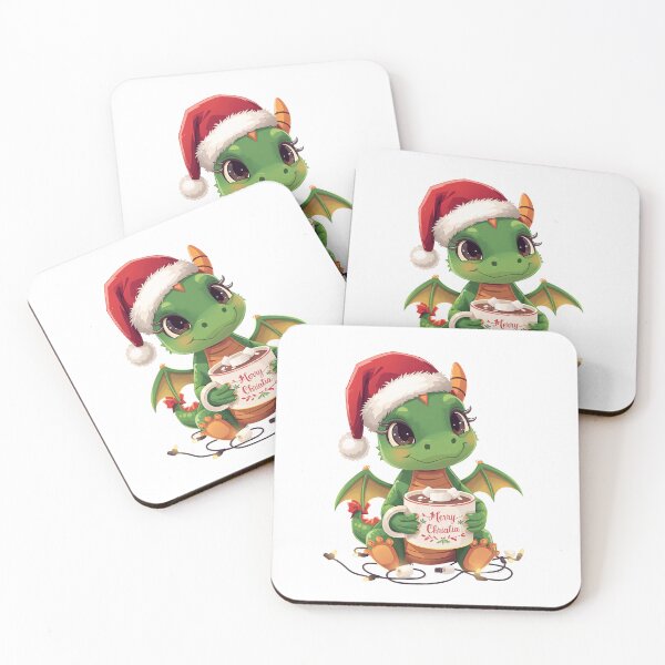 Item preview, Little Christmas dragon with hot chocolate designed and sold by Super-tshirtco.