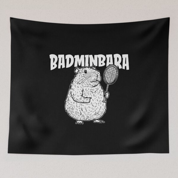 Item preview, Capybara Badminton Shuttlecock - Player Racket Badminbara designed and sold by JanieLucia.