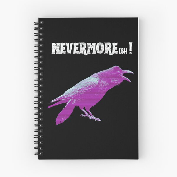Aperçu de l'œuvre PLUS JAMAIS ISH ! Art du Corbeau Néon | T-shirt Humour Gothique Littérature Sombre créée et vendue par Thorn & Ember.