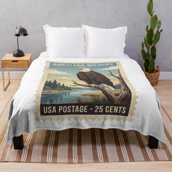 Artikelvorschau, Vintage-Briefmarke mit Weißkopfseeadler im Retro-Stil entworfen und verkauft von EverBranz-stor.