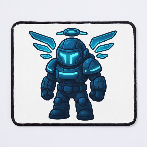 Item preview, Dispatch Game Overwatcher Sticker | Blue Cyber Guardian Crewmate | Futuristic Power Armor PNG designed and sold by Gurjeetpixelart.
