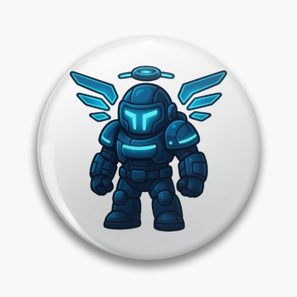 Item preview, Dispatch Game Overwatcher Sticker | Blue Cyber Guardian Crewmate | Futuristic Power Armor PNG designed and sold by Gurjeetpixelart.
