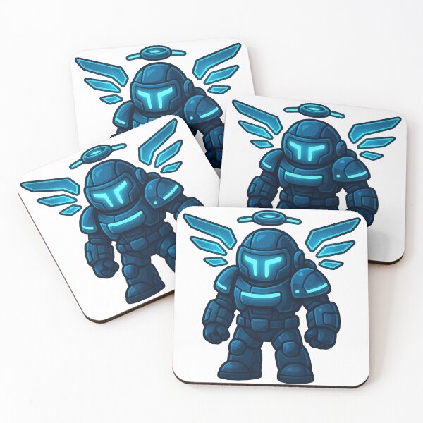 Item preview, Dispatch Game Overwatcher Sticker | Blue Cyber Guardian Crewmate | Futuristic Power Armor PNG designed and sold by Gurjeetpixelart.
