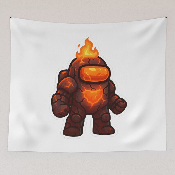 Item preview, Dispatch Game Fire Warrior Sticker | Inferno Juggernaut Lava Armor Crewmate | Fiery Power PNG designed and sold by Gurjeetpixelart.