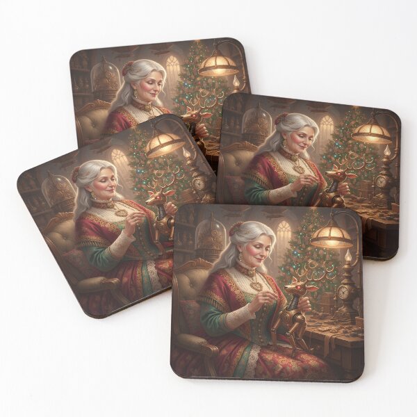 Item preview, Elegant Mrs. Claus with Brass Christmas Toy designed and sold by Floraphoria.