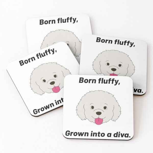 Item preview, Bichon Frisé – “Born Fluffy, Grown Into a Diva” – Cute Cartoon Dog Design designed and sold by Crack-in-Colors.