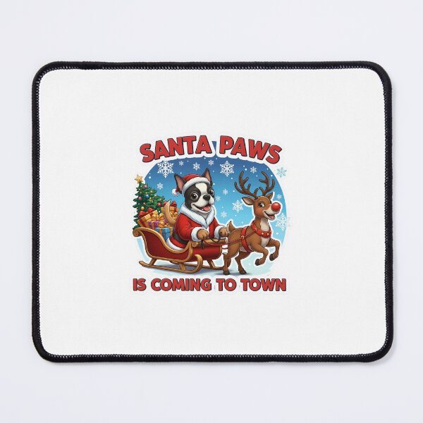 Item preview, Santa Paws Coming To Town Funny Cute Festive Dog Reindeer Scene designed and sold by khdmalakarak.