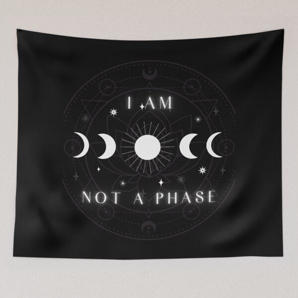 Item preview, Triple Moon Goddess "I Am Not A Phase" All-Over Print Tote Bag ⋅ Celestial Goth Witchy Aesthetic Art ⋅ Mystical Lunar Cycle Design designed and sold by PowerTripp.