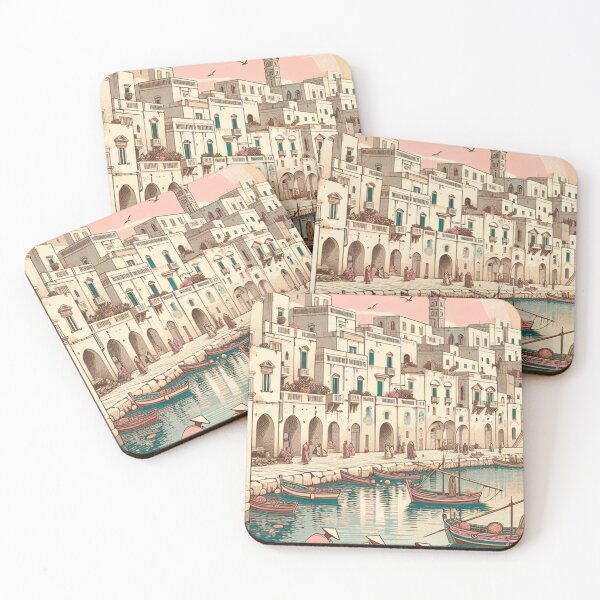 Item preview, Edo-Style Ukiyo-e of Bari, Italy – Adriatic Sunset Coastal Japanese Art designed and sold by Vandy Fullam.