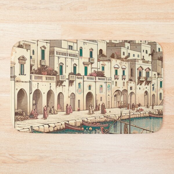 Item preview, Edo-Style Ukiyo-e of Bari, Italy – Adriatic Sunset Coastal Japanese Art designed and sold by Vandy Fullam.