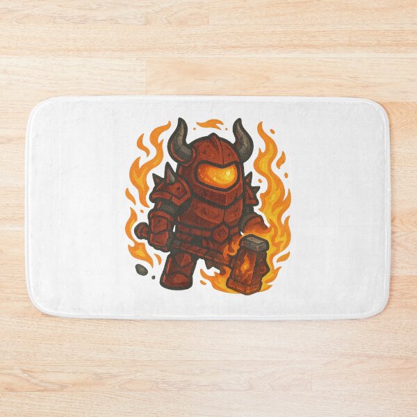 Item preview, Dispatch Game Demon Warrior Sticker | Crimson Destroyer Hammer Crewmate | Fire Armor PNG designed and sold by Gurjeetpixelart.
