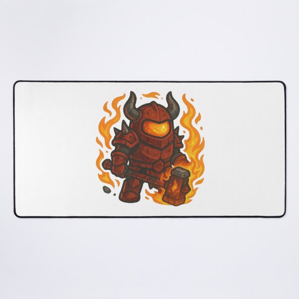 Item preview, Dispatch Game Demon Warrior Sticker | Crimson Destroyer Hammer Crewmate | Fire Armor PNG designed and sold by Gurjeetpixelart.