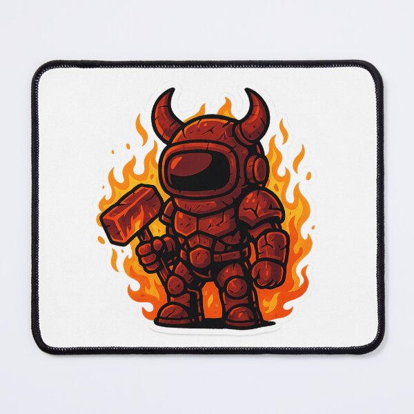Item preview, Dispatch Game Fire Knight Sticker | Infernal Hammer Crewmate | Red Demon Armor PNG designed and sold by Gurjeetpixelart.