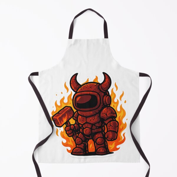 Item preview, Dispatch Game Fire Knight Sticker | Infernal Hammer Crewmate | Red Demon Armor PNG designed and sold by Gurjeetpixelart.