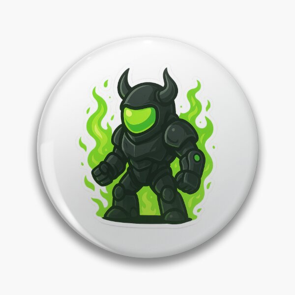 Item preview, Dispatch Game Toxic Demon Sticker | Neon Green Hellfire Crewmate | Poison Flame Warrior PNG designed and sold by Gurjeetpixelart.