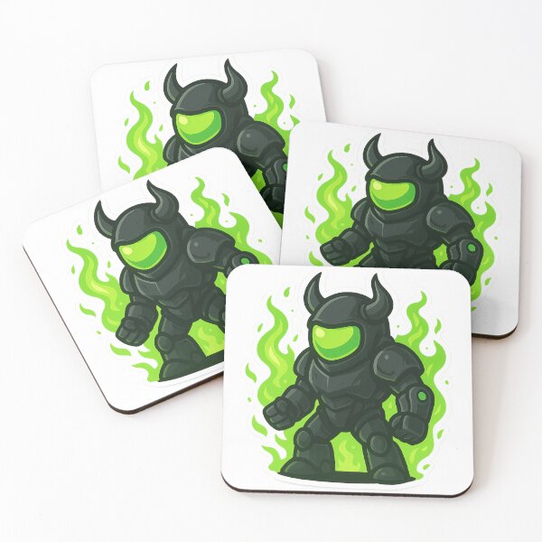Item preview, Dispatch Game Toxic Demon Sticker | Neon Green Hellfire Crewmate | Poison Flame Warrior PNG designed and sold by Gurjeetpixelart.