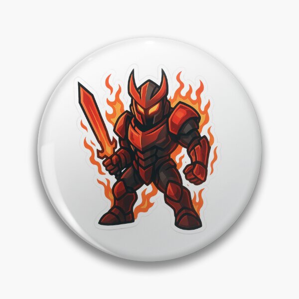 Item preview, Dispatch Game Rage Warrior Sticker | Red Flame Knight Crewmate | Burning Sword PNG designed and sold by Gurjeetpixelart.