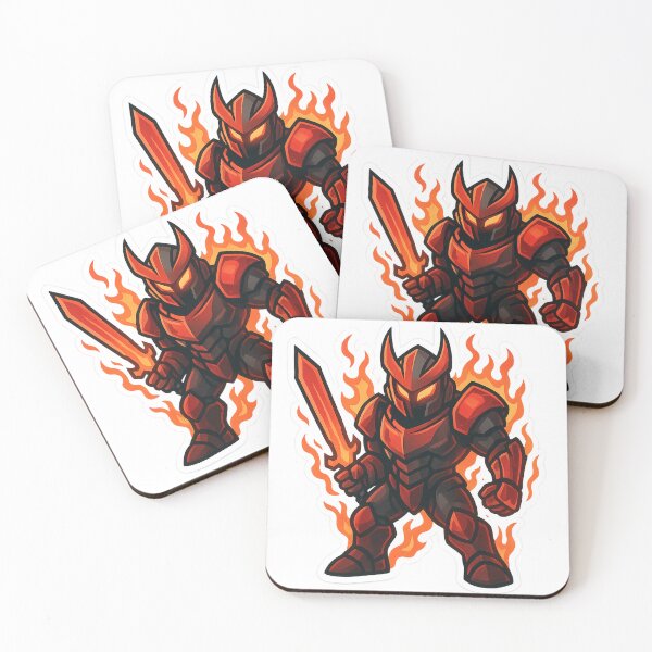 Item preview, Dispatch Game Rage Warrior Sticker | Red Flame Knight Crewmate | Burning Sword PNG designed and sold by Gurjeetpixelart.
