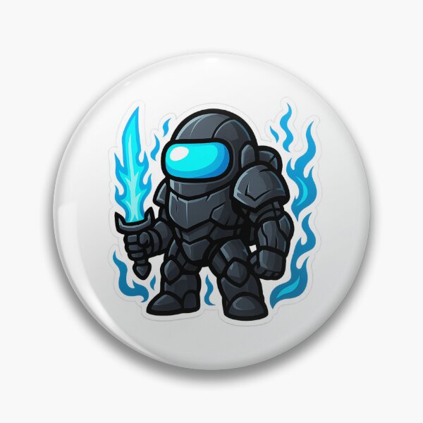 Item preview, Dispatch Game Energy Blade Sticker | Blue Neon Sword Crewmate | Electric Fire Armor PNG designed and sold by Gurjeetpixelart.