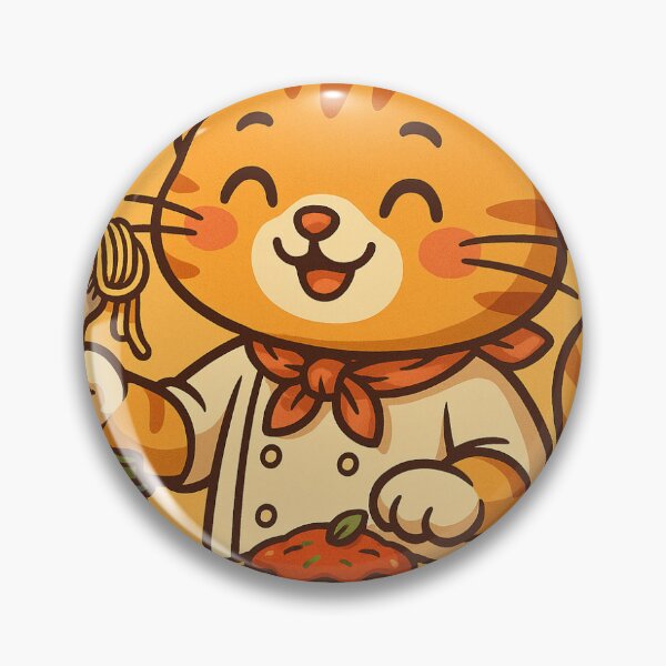 Item preview, Chef Cat Cooking Pasta – Cute Kawaii Kitchen Illustration designed and sold by LovelyCatGalaxy.