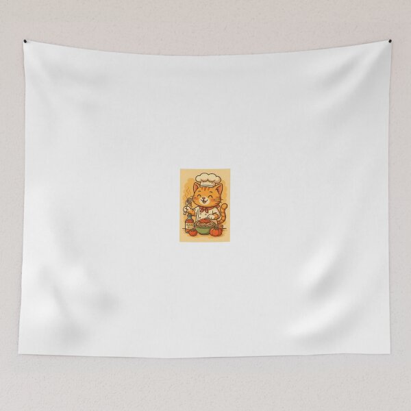 Item preview, Chef Cat Cooking Pasta – Cute Kawaii Kitchen Illustration designed and sold by LovelyCatGalaxy.