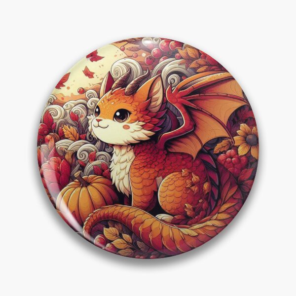 Item preview, Autumn Dragon Cat Moonlit Forest Spirit designed and sold by BigBlueArt.