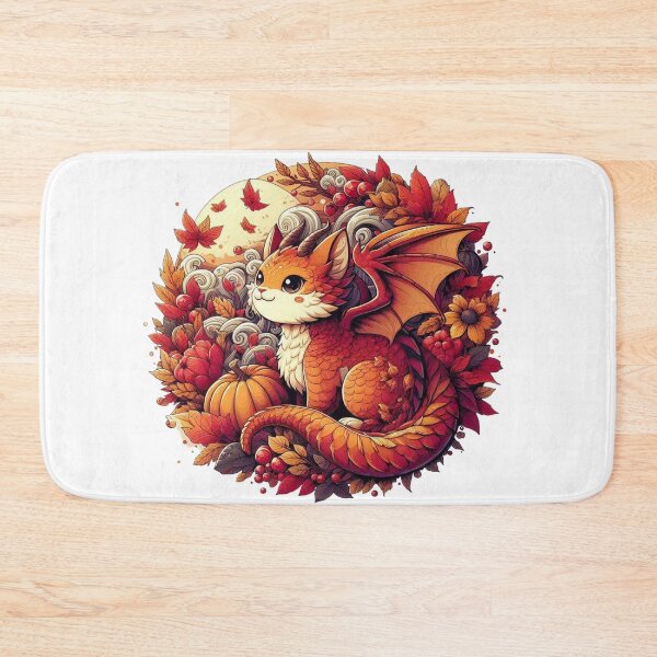 Item preview, Autumn Dragon Cat Moonlit Forest Spirit designed and sold by BigBlueArt.