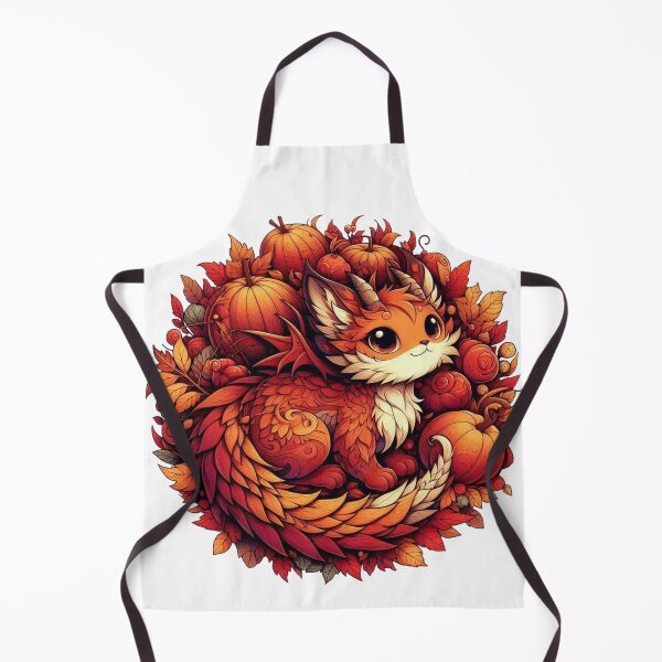 Item preview, Pumpkin Fox Dragon Cozy Autumn Familiar designed and sold by BigBlueArt.
