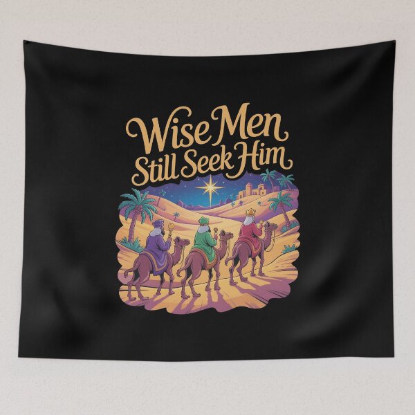 Item preview, Wise Men Still Seek Him Christmas Cartoon Magi Following the Star of Bethlehem designed and sold by SkymarArt.