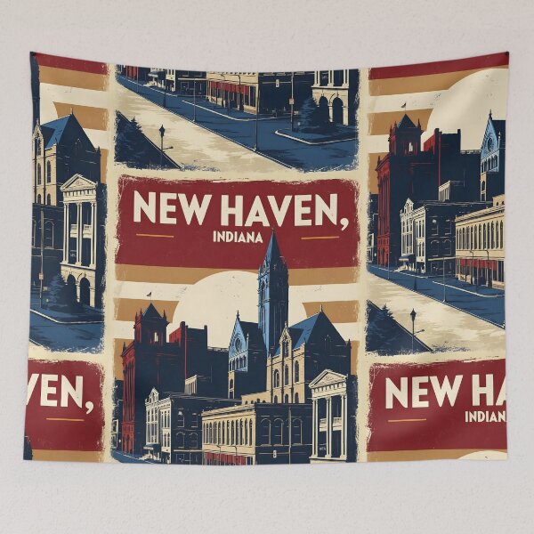 Item preview, New Haven Indiana 1950s USA Vintage Travel Tourism designed and sold by TravelersGems.
