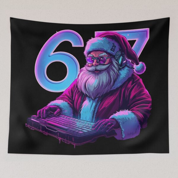 Item preview, 67 Santa Gamer Neon RGB Art designed and sold by SoulenCify.