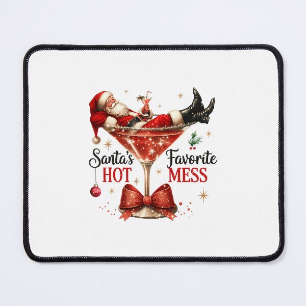 Item preview, Santa Hot Mess Funny Cocktail Bright Festive Holiday Scene designed and sold by ImeldaSparks.