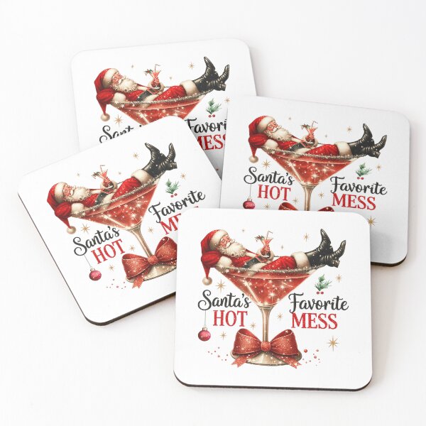 Item preview, Santa Hot Mess Funny Cocktail Bright Festive Holiday Scene designed and sold by ImeldaSparks.