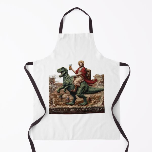 Item preview, Jesus Riding Dinosaur Funny Bold Epic Bright Holiday Scene designed and sold by ImeldaSparks.