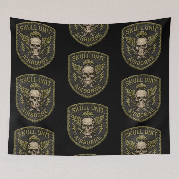 Item preview, Skull Unit Airborne winged skull badge designed and sold by LaNadaYFundante.