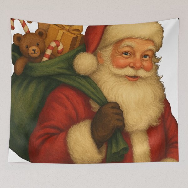 Item preview, Traditional Santa Claus Painting – Holiday Cheer designed and sold by Painted Moon by Luna Bee™.