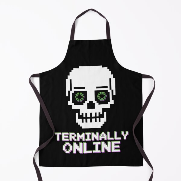 Item preview, Terminally Online Pixel Skull Spiral Eyes Meme Design designed and sold by SplashTastic.
