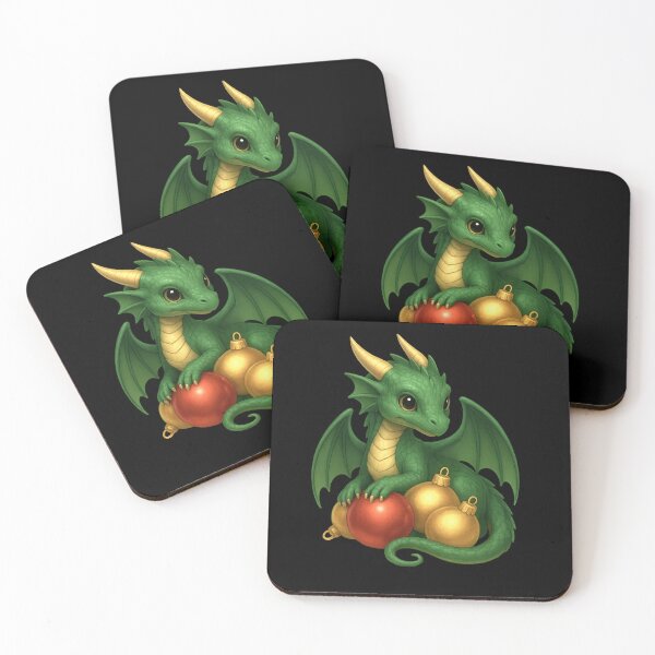 Item preview, Baby Green Dragon, Cute Winter Holiday Art designed and sold by Hatchling Hollow.