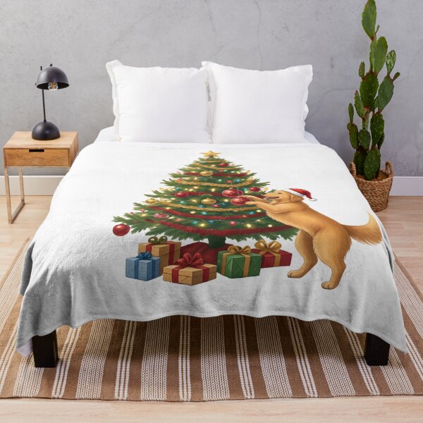 Item preview, Cute Dog Christmas Dog Tree designed and sold by DariaDoodleArt.